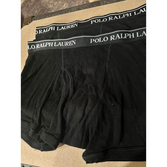 NOS (2) POLO Ralph Lauren boxer briefs black XL - Picture 1 of 4